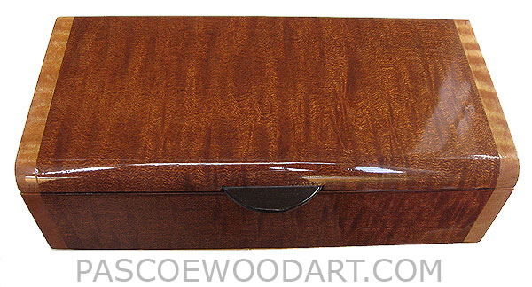 Handmade wood box - Decorative wood box made of tiger stripe sapele with tiger maple ends