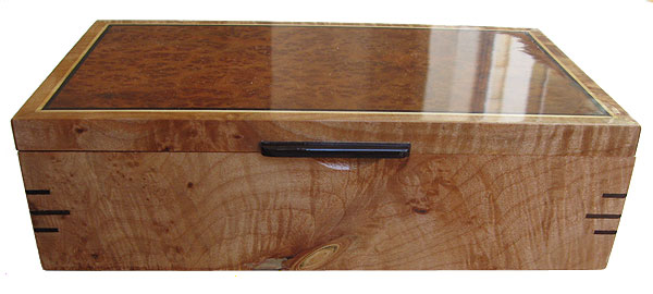 Solid figured maple box front - Handmade wood decorative keepsake box