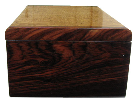 Cocobolo box end - Handcrafted decorative wood box