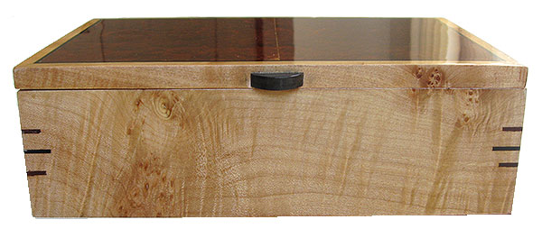 Figured maple box front - handmade wood box - decorative keepsake box
