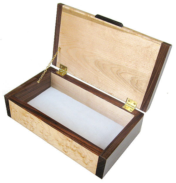 Handmade wood box - Decorative keepsake box open view