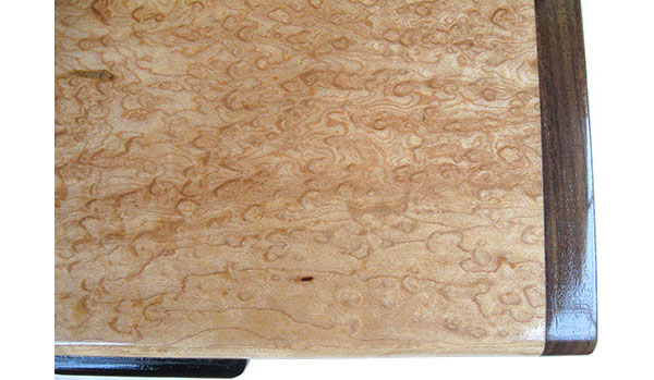 Bird's eye maple box top close up - Handmade decorative wood keepsake box