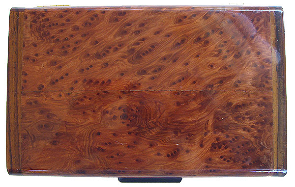 Bird's eye redwood burl box top - Handmade decorative wood keepsake box