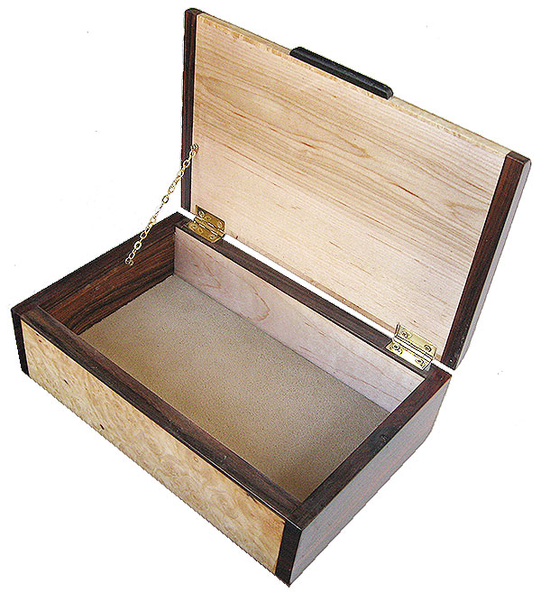 Handmade wood box open view