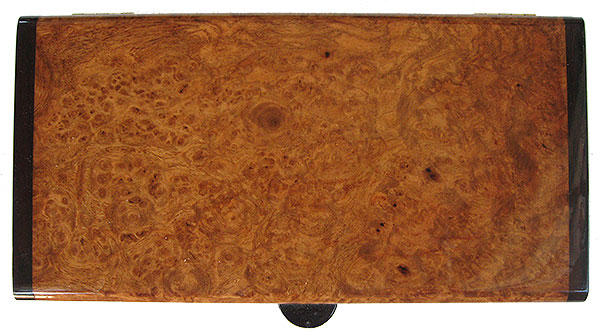 Amboyna burl box top - Handmade wood decorative keepsake box