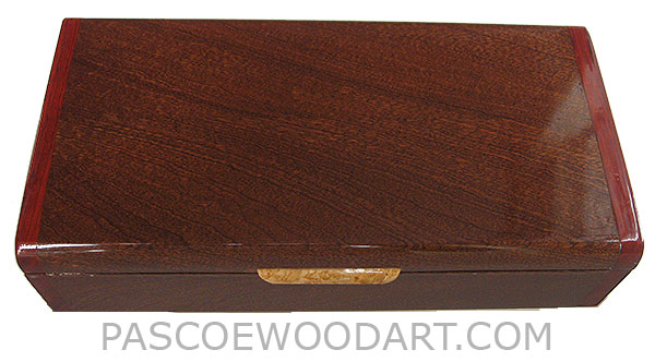 Handmade wood box - Decorative wood keepsake box made of sapele with cocobolo ends
