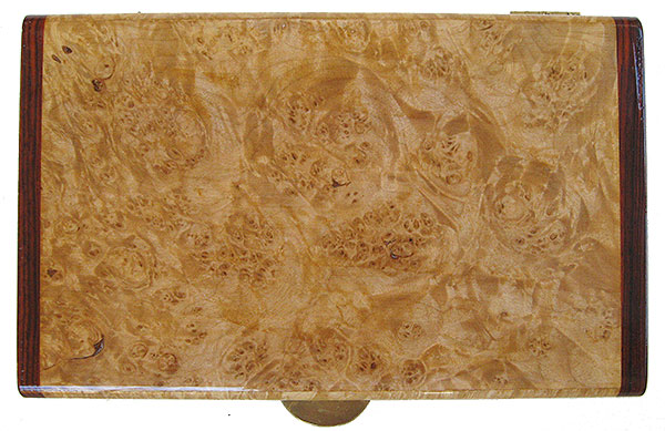 Maple burl box top - Handmade decorative wood keepsake box