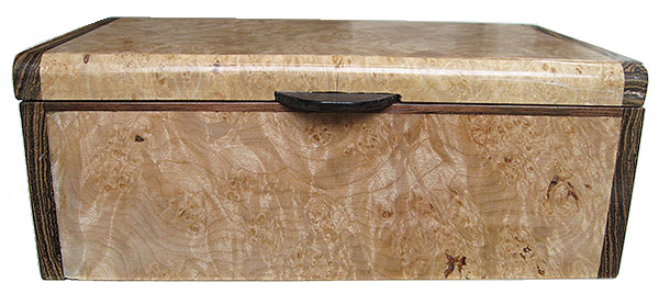 Maple burl box front - Handmade wood decorative keepsake box