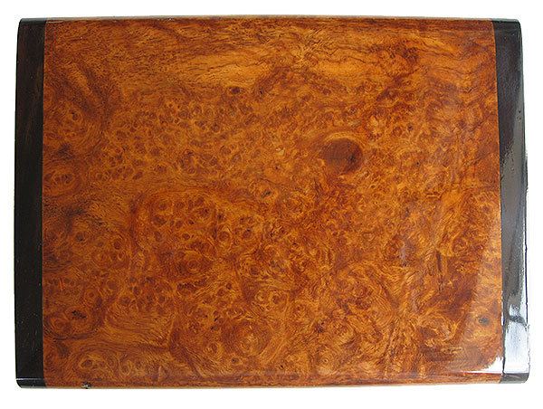Amboyna burl box top - Handmade decorative wood keepsake box