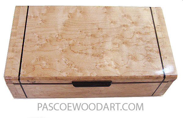 Handmade wood box -Decorative wood keepsake box made of birds eye maple with ebony trim