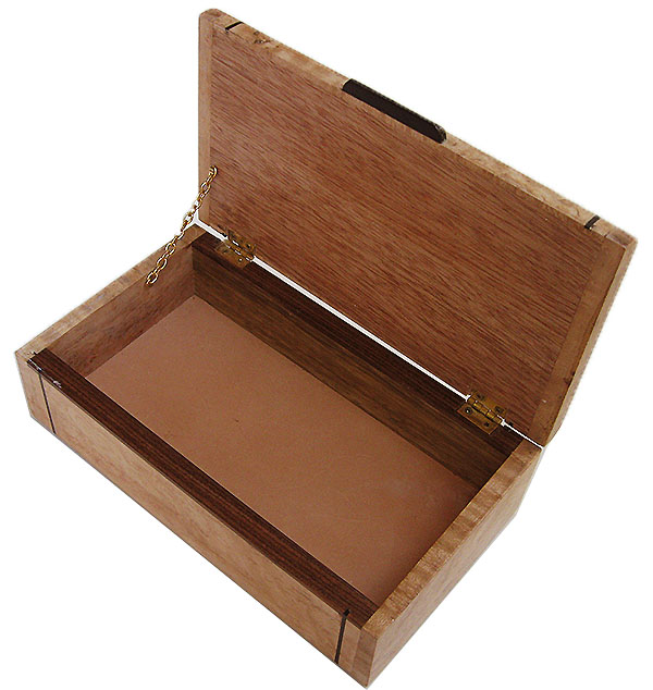 Handmde wood box - open view