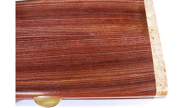 Brazilian kingwood box top close up - Handmade wood decorative keepsake box