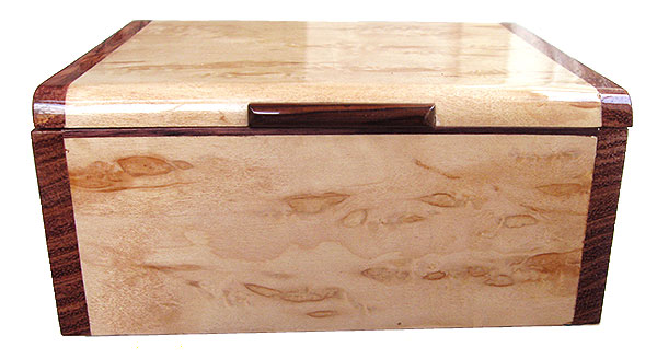 Karelian birch box front - Handmade wood decorative keepsake box