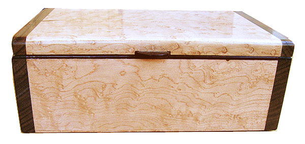 Bird's eye maple box front - Handmade wood box