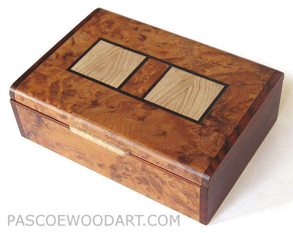 Decorative wood keepsake box or photo box - Handmade wood box made of  amboyna burl, cocobolo, ash, ebony 