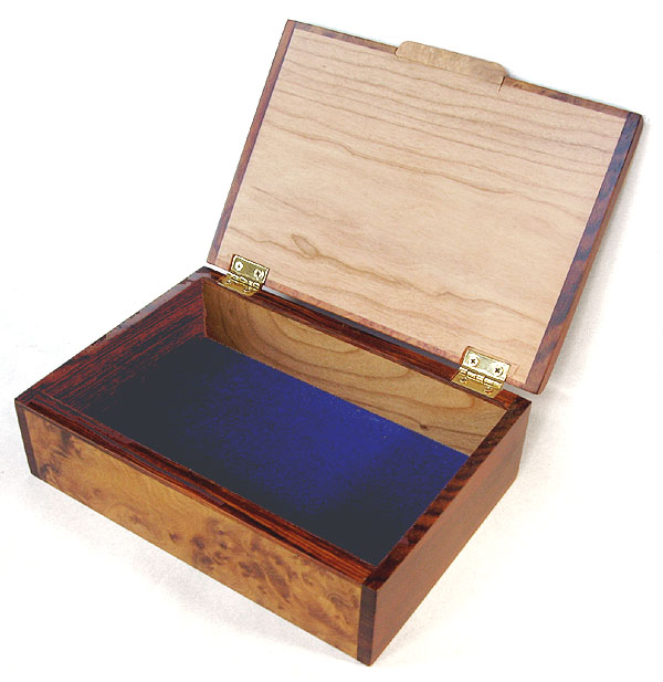 Decorative wood keepsake box or photo box  - open view