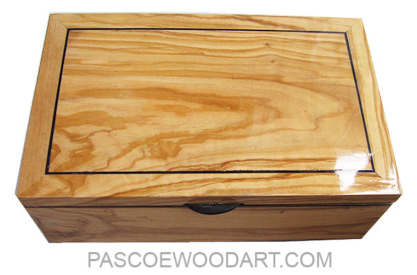 Handmade wood box - Decorative wood keepsake box made of Mediterranean olive