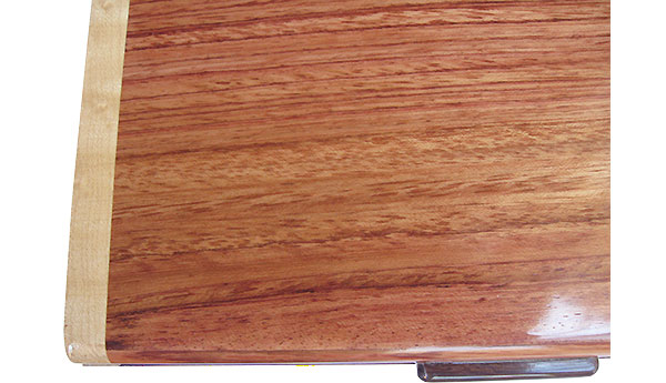 Bubinga box top close up - Handmade wood keepsake box
