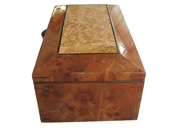 Camphor burl box end - Handcrafted decorative wood box, keepsake box