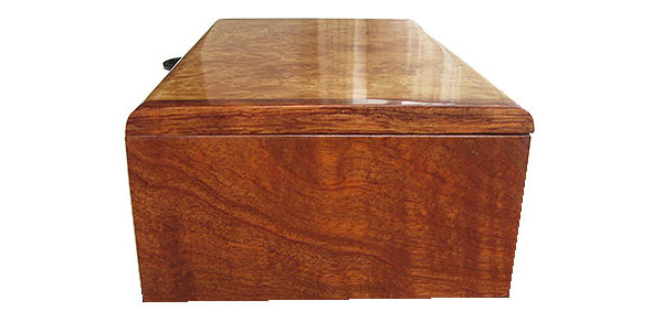 Bubinga box end - Handmade wood box - decorative keepsake box