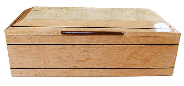 Birds eye maple box front - Handmade decorative wood keepsake box