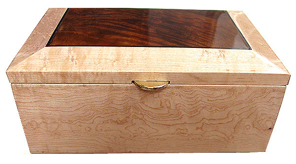 Birds eye maple box front - Handmade wood box - Decorative wood keepsake box
