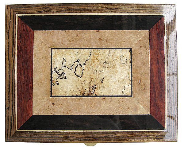 Mosaic top of handcrafted wood box - Decorative wood keepsake box