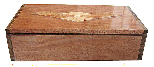 Mahogany box front - Handmade decorative wood keepsake box 