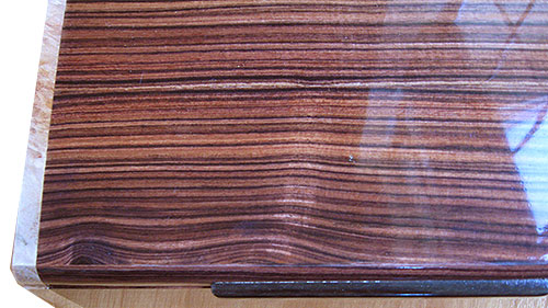 Brazilian kingwood box top close up - Handmade wood box