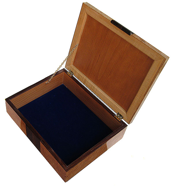 Handcrafted wood box -open view