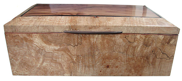 Spalted maple burl box front - Handmade wood keepsake box