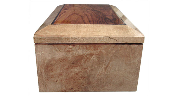 Spalted maple burl box side - Handmade wood keepsake box
