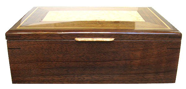 Decorative wood keepsake box - walnut front view
