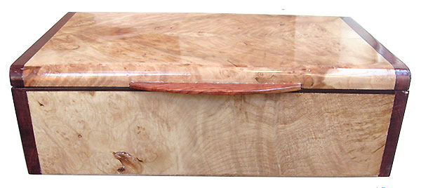 Maple burl box front - Handmade wood keepsake box