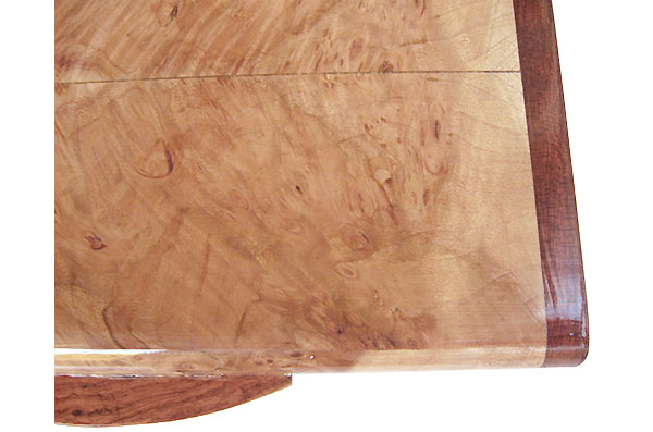 Maple burl box top close up - Handmade wood box