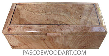 Handcrafted wood box - Keepsake Box made of maple burl with spalted maple burl center beveled top