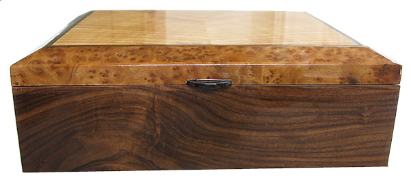 Santos rosewood box front - Handcrafted decorative wood keepsake box 