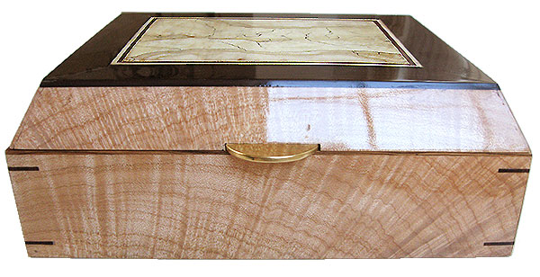 Figured maple box front - Handcrafted decorative wood keepsake box