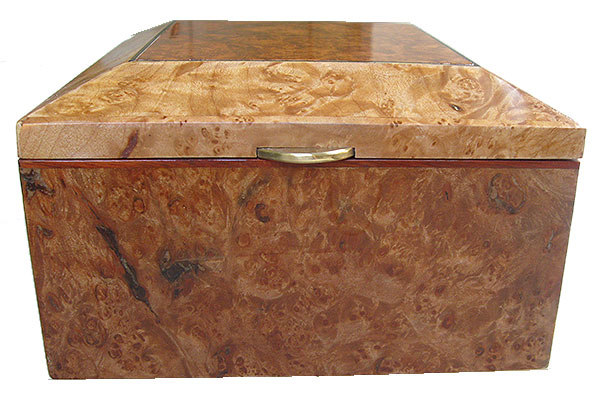 Maple burl box front - Handmade decorative wood keepsake box