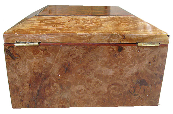 Maple burl box back - Handmade wood decorative keepsake box