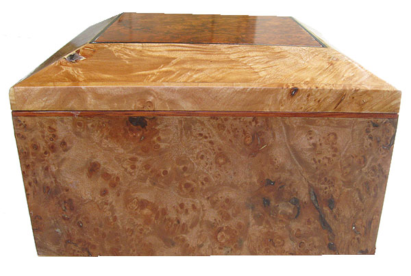 Maple burl left box end - Handmade wood decorative keepsake box
