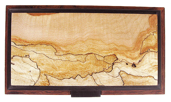 Spalted maple box top - Handcrafted decorative wood keepsake box