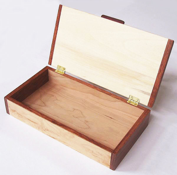 Decorative desktop box open view - Handmade wood desktop box