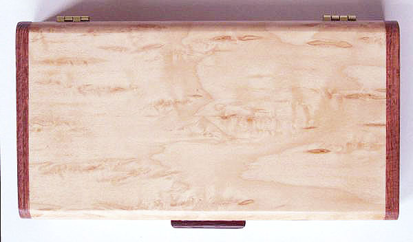 Karelian birch burl box top - Handmade decorative wood desktop box
