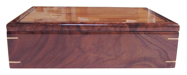 Handcrafted wood valet box - walnut front view