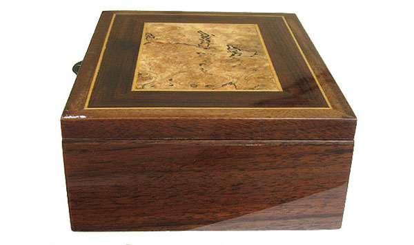 Decorative wood men's valet box, keepsake box - walnut side view