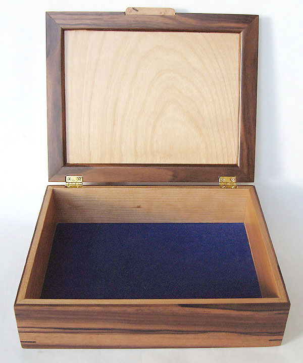 Decorative wood men's valet box - Handmade men's box - open view 