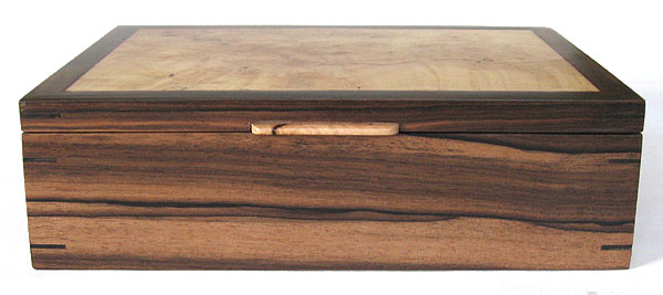 Handmade wood men's valet box - Front view