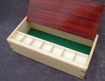 Handmade Wood Pill Box - MM-22 - Cocobolo lid