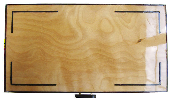 Flame birch box top with ebony inlay and cocobolo trim